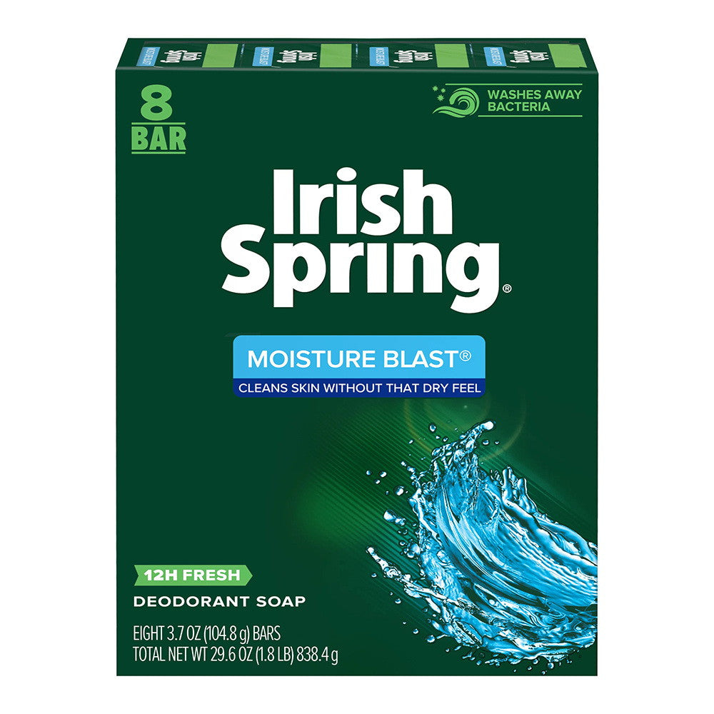 Irish Spring Moisture Blast Deodorant Soap - 3.75 Oz, 8 Ea